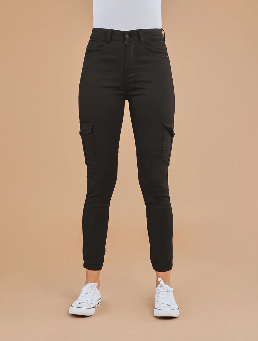 Slim-fit cargojeans - zwart - Image 5