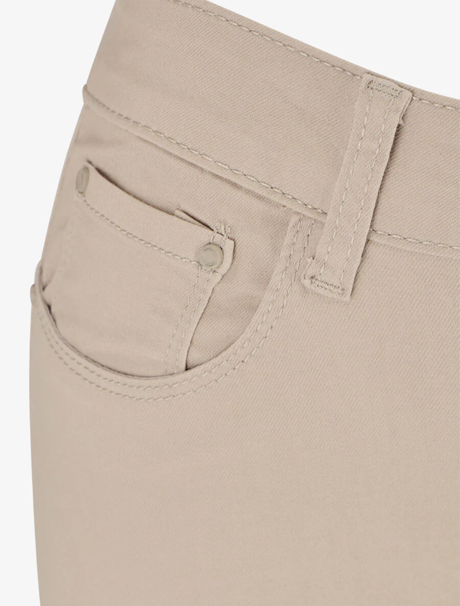 Slim fit effen jeans - Beige - Image 3
