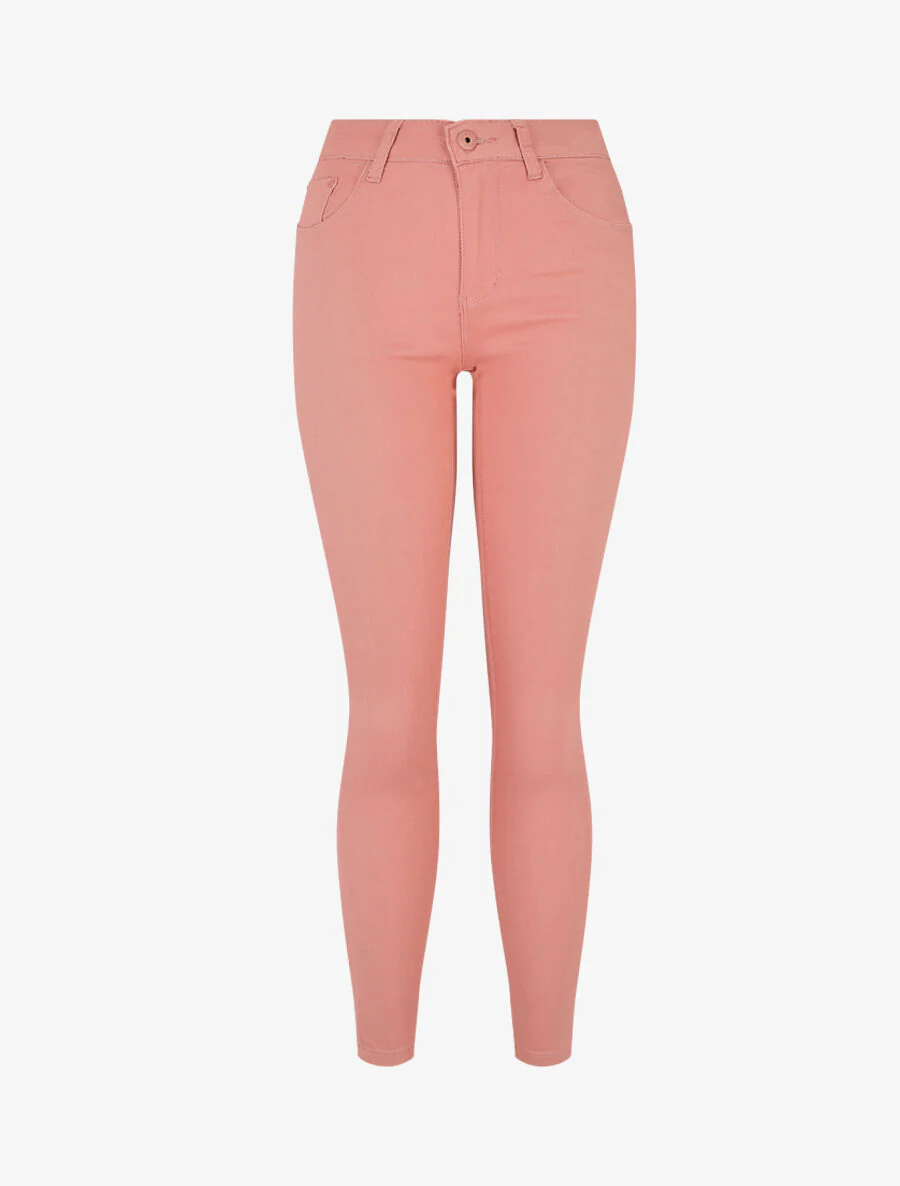 Slim fit effen jeans - Roze