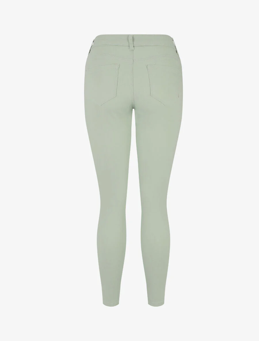 Slim fit effen jeans - watergroen - Image 2
