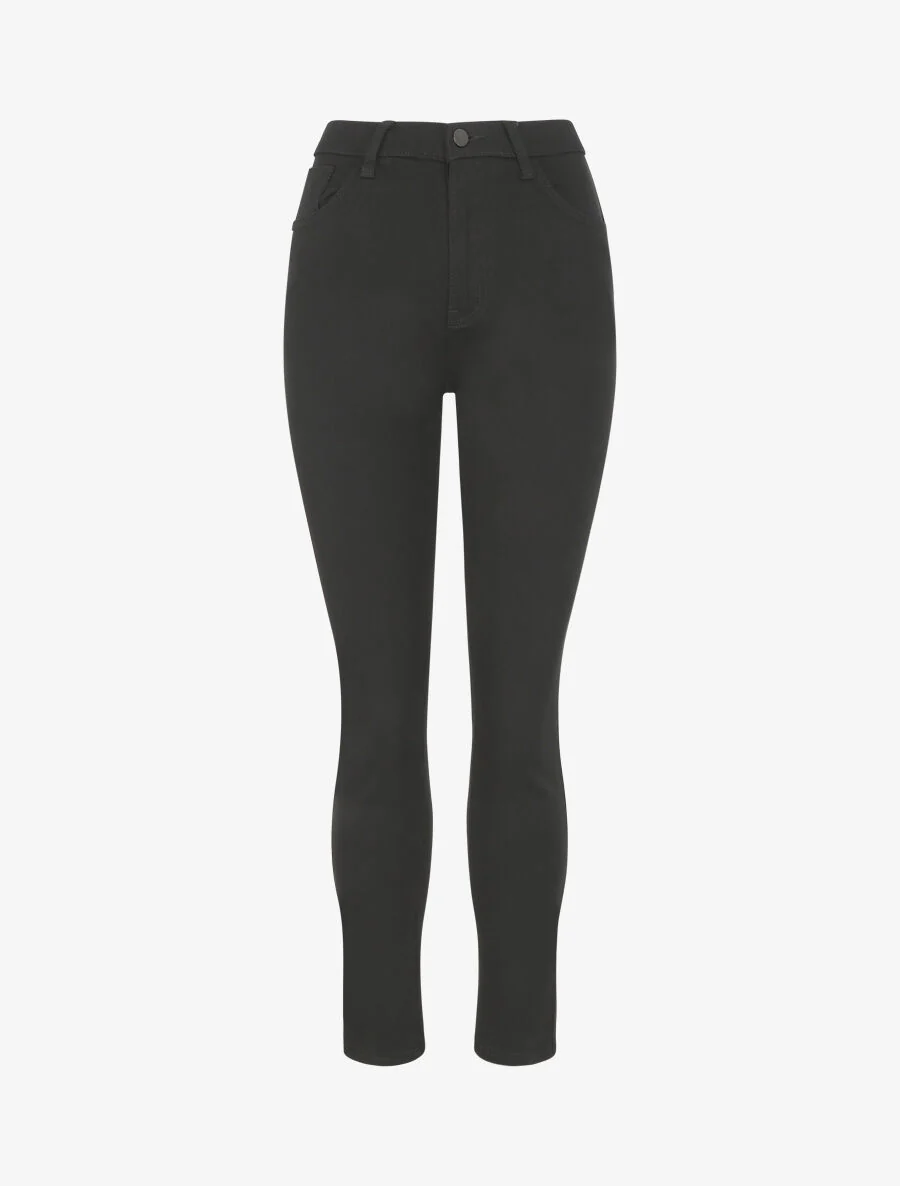 Slim fit effen jeans - Zwart