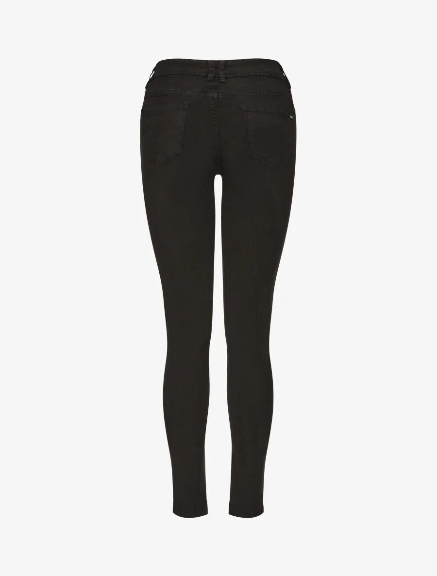 Slim fit effen jeans - Zwart - Image 2