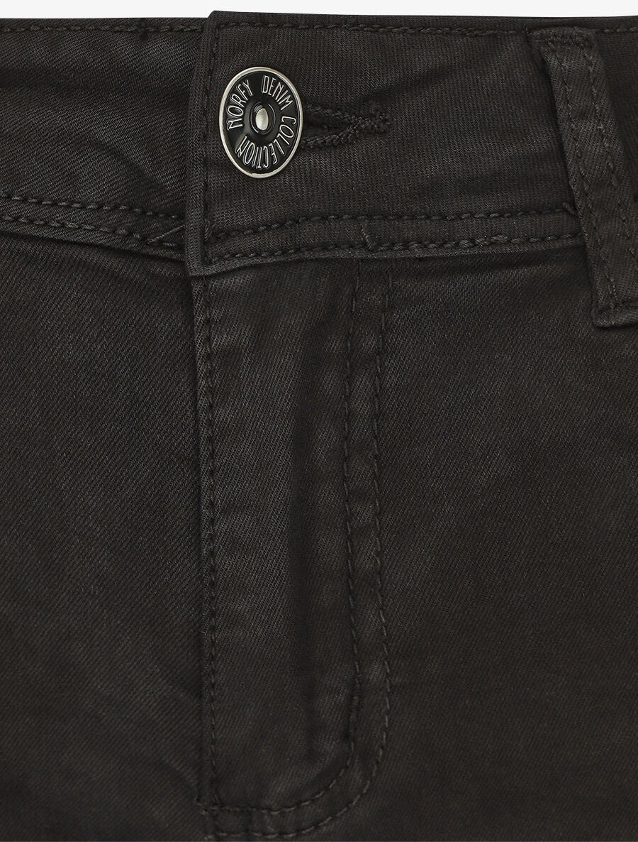 Slim fit effen jeans - Zwart - Image 3