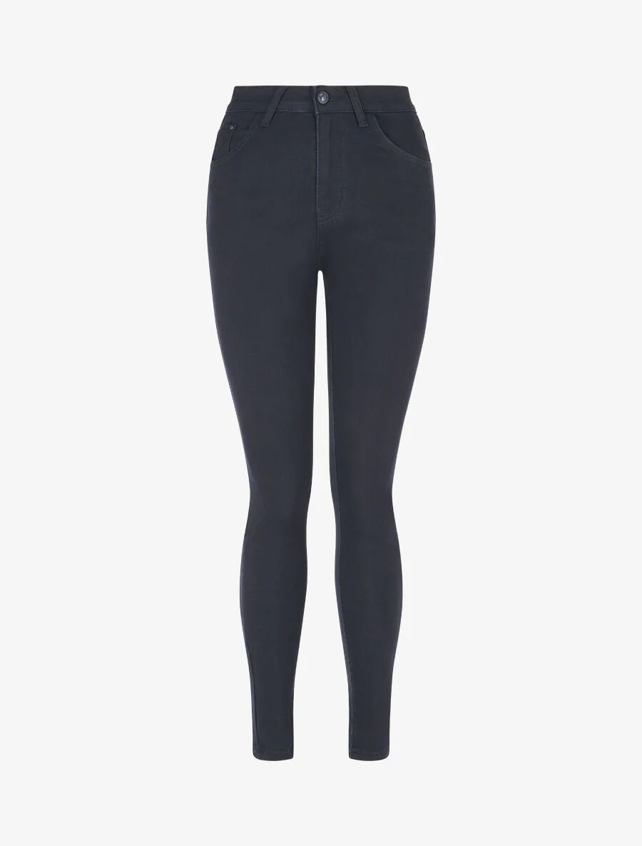 Slim fit effen jeans - Marineblauw