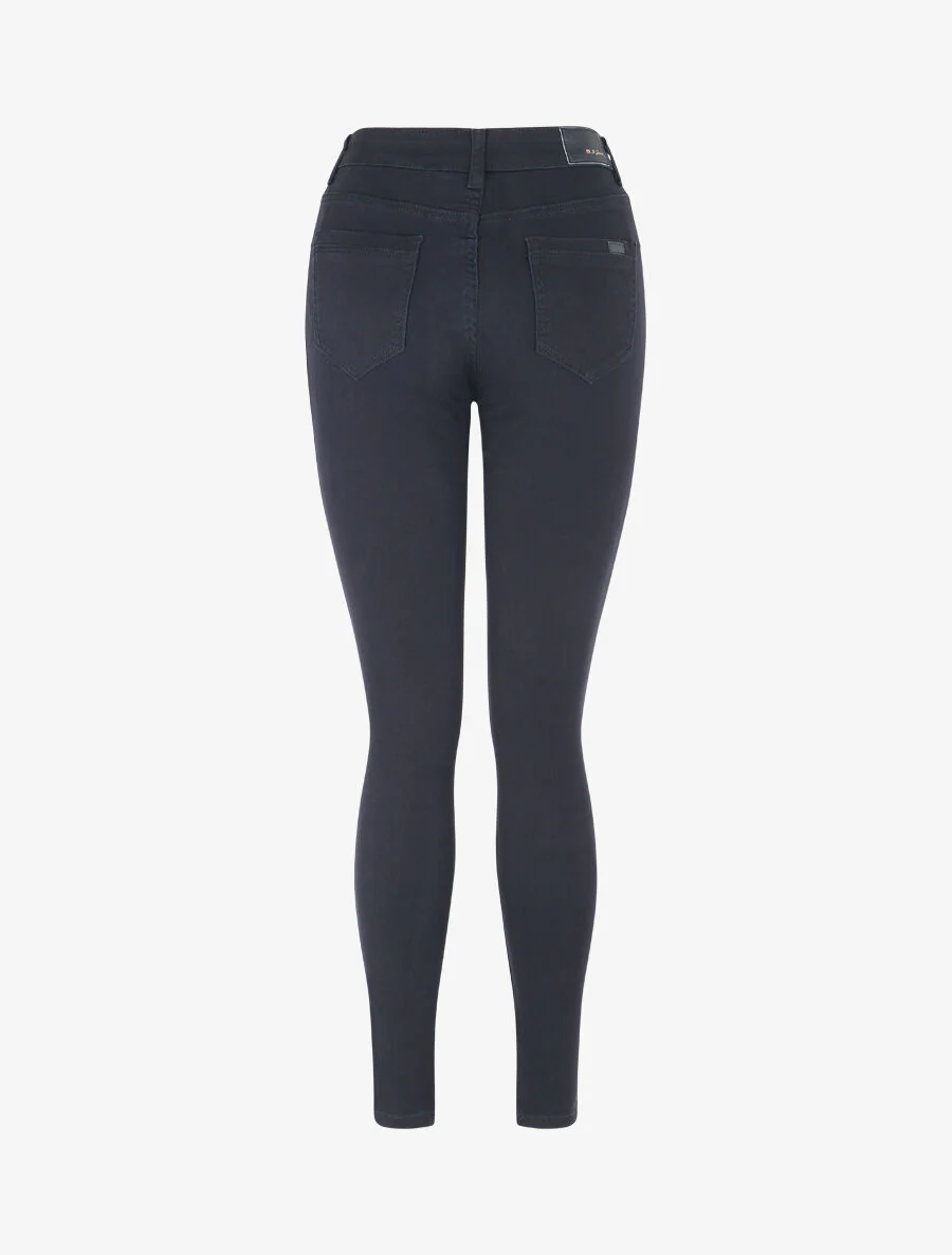 Slim fit effen jeans - Marineblauw - Image 2