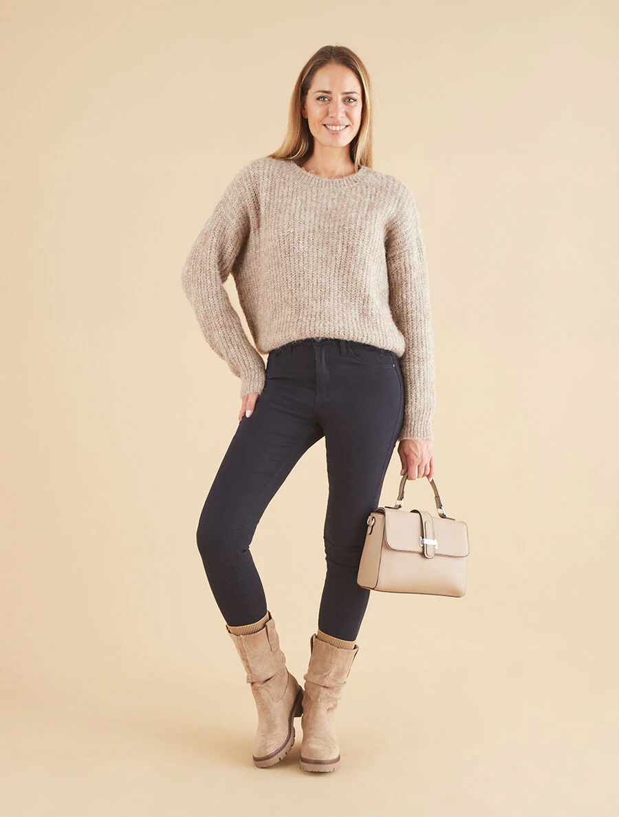 Slim fit effen jeans - Marineblauw - Image 4