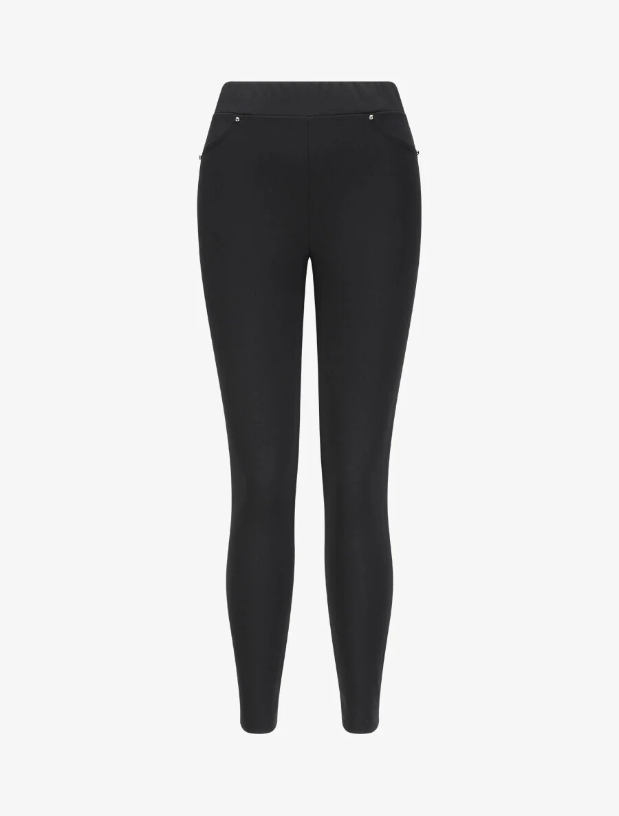Slim fit elastische taillebroek - Zwart