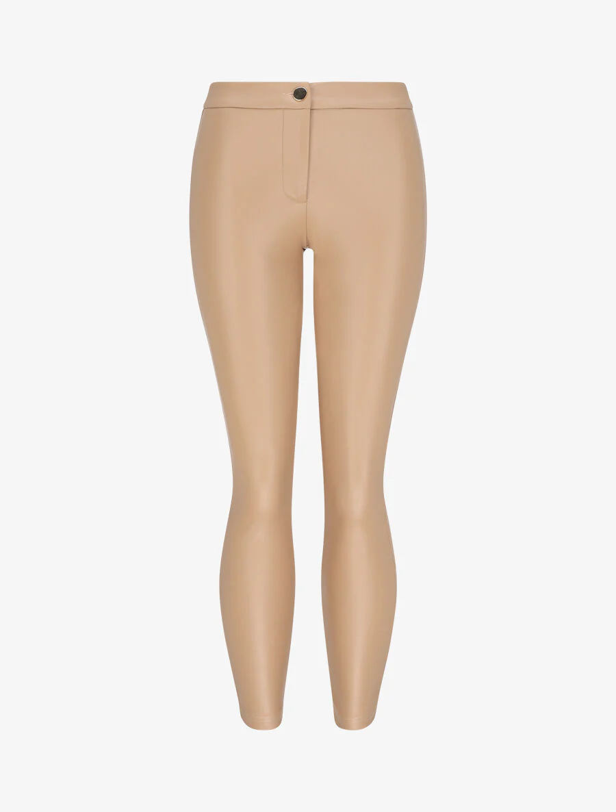 Slim fit imitatiebroek - Beige