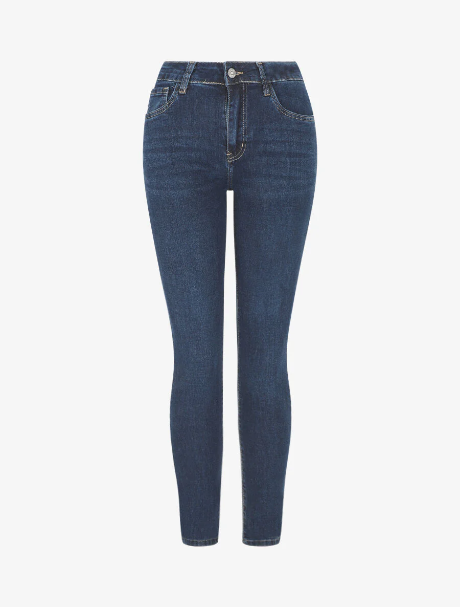 Slim-fit jeans in grote maat - Onbewerkt blauw