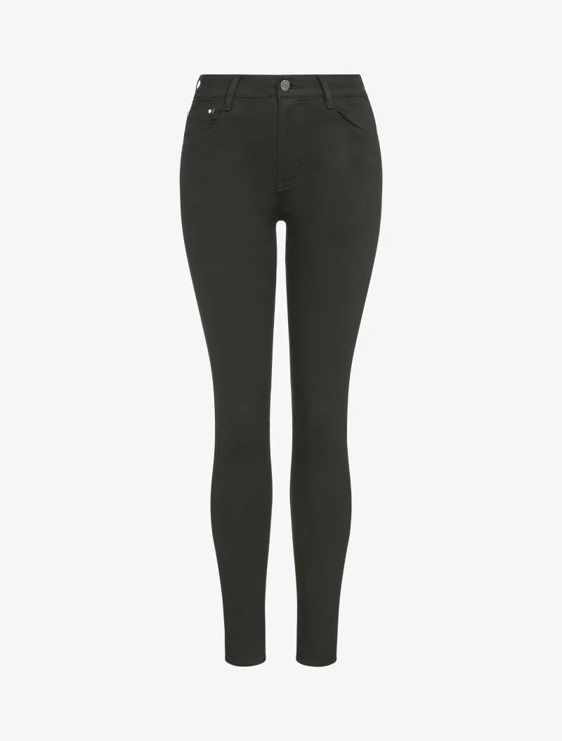 Effen slim jeans met standaard taille - Zwart