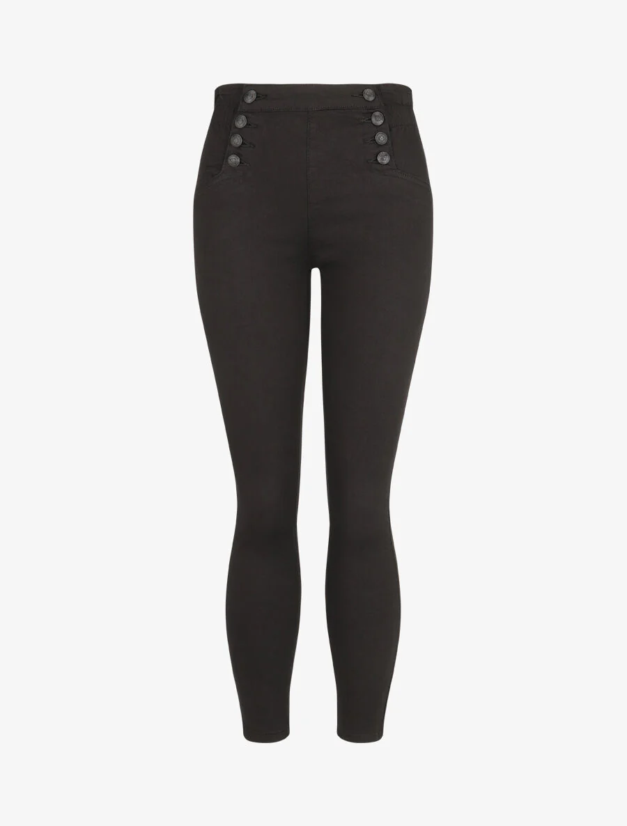 Slim-fit jeans met elastiek - Zwart