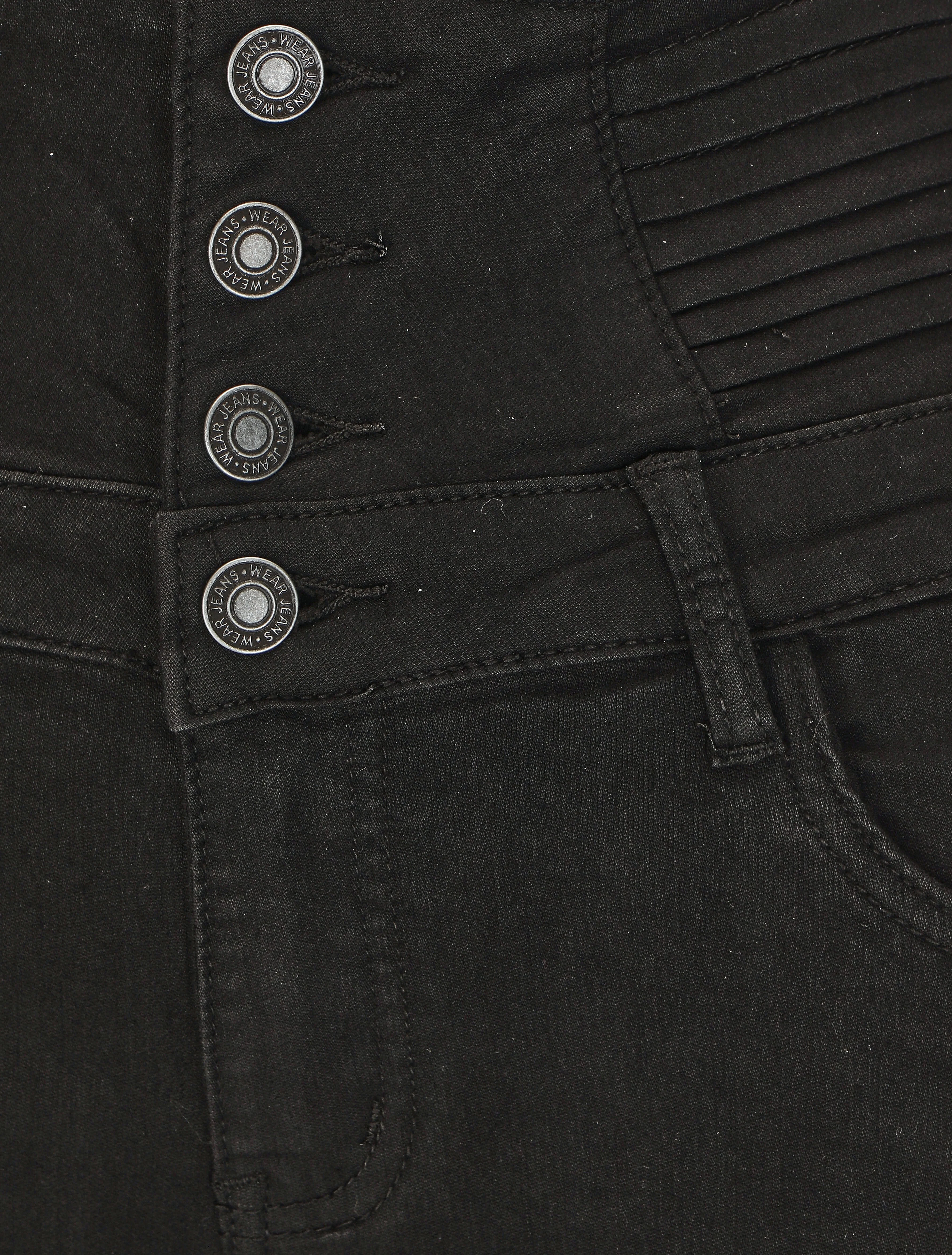 Slim-fit jeans met empire taille - zwart - Image 3