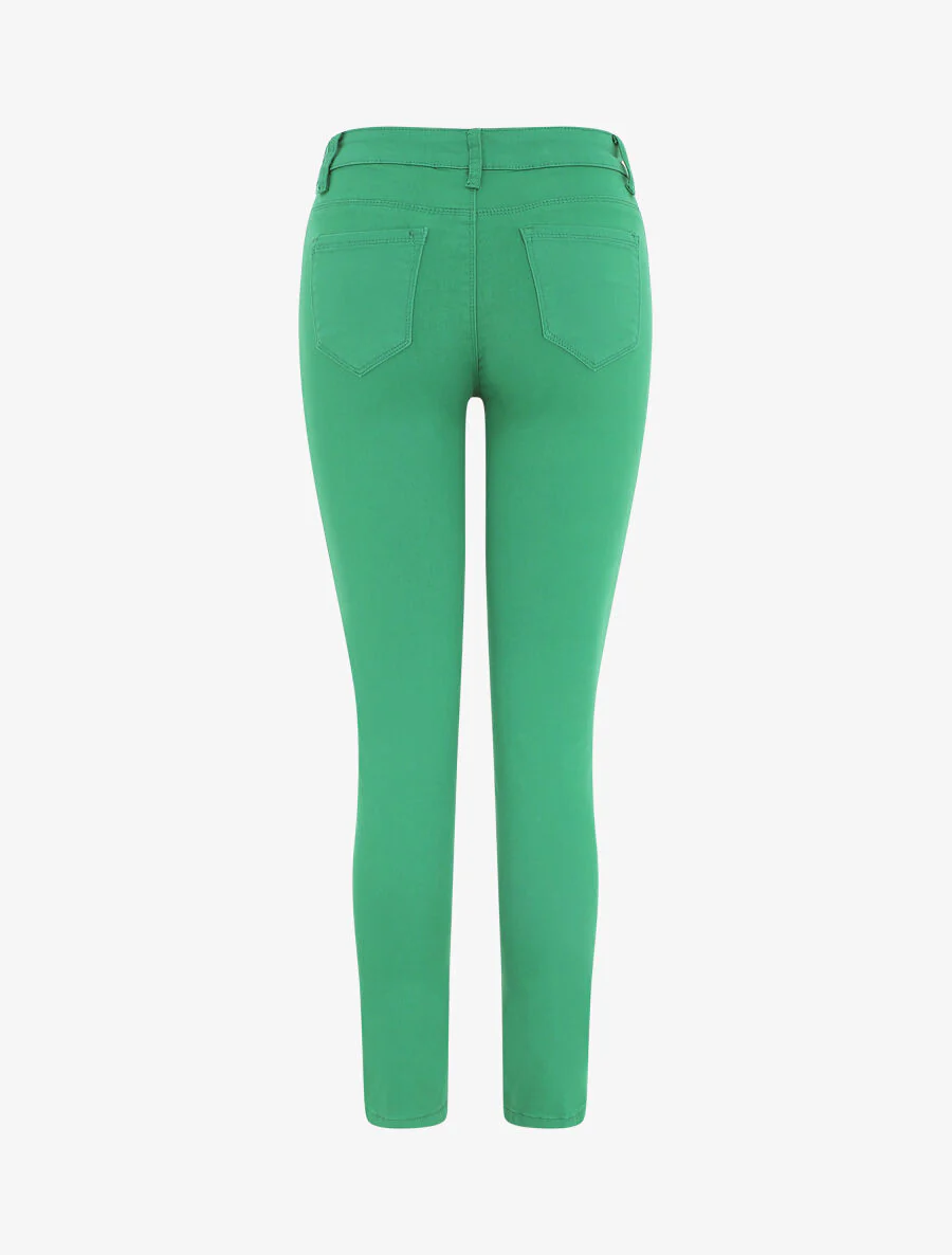 Slim fit jeans met hoge taille - groen - Image 2