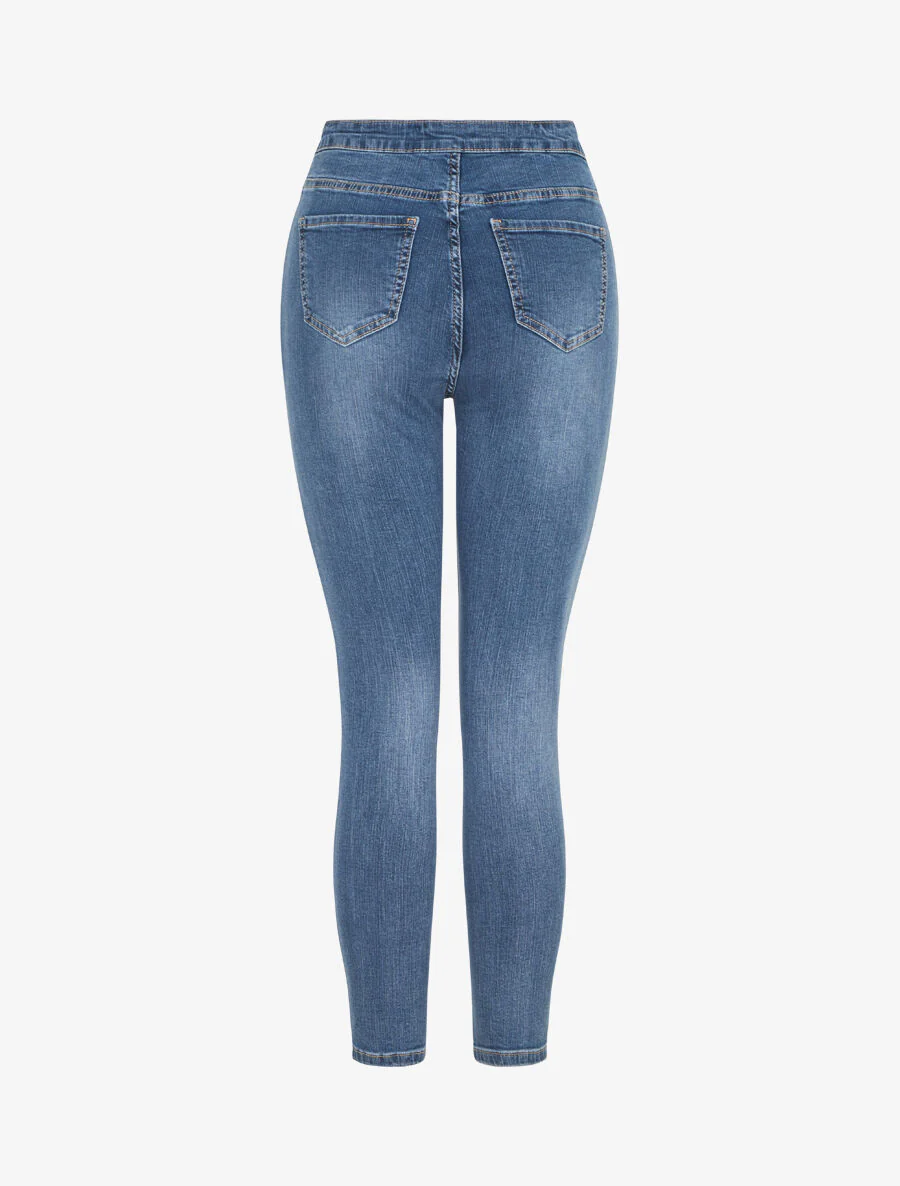 Slim fit jeans met hoge taille - blauw - Image 2