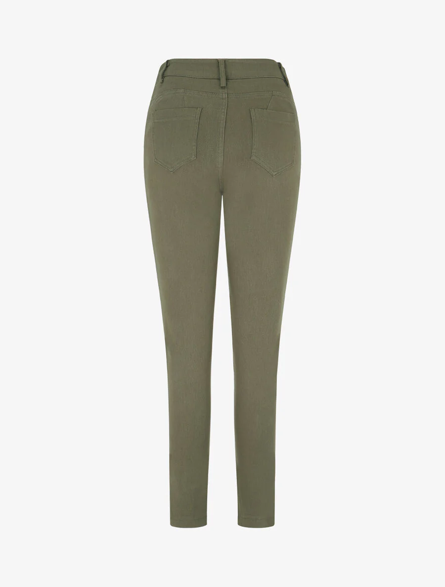 Slim fit jeans met hoge taille - Kakigroen - Image 2
