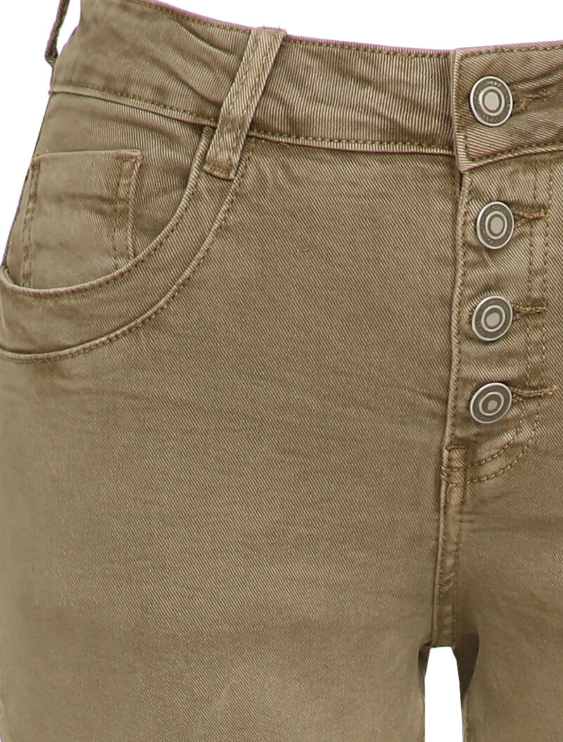 Skinny jeans met schuine naden - Taupe - Image 3