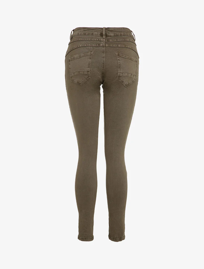 Skinny jeans met schuine naden - Bruin - Image 2