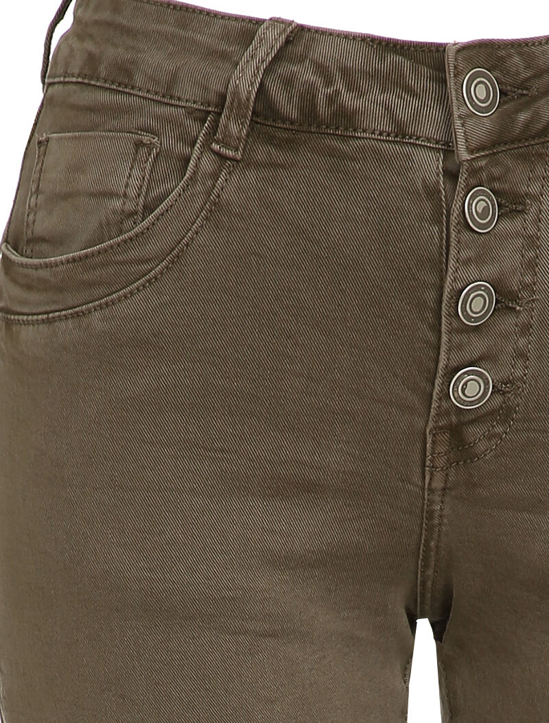 Skinny jeans met schuine naden - Bruin - Image 3