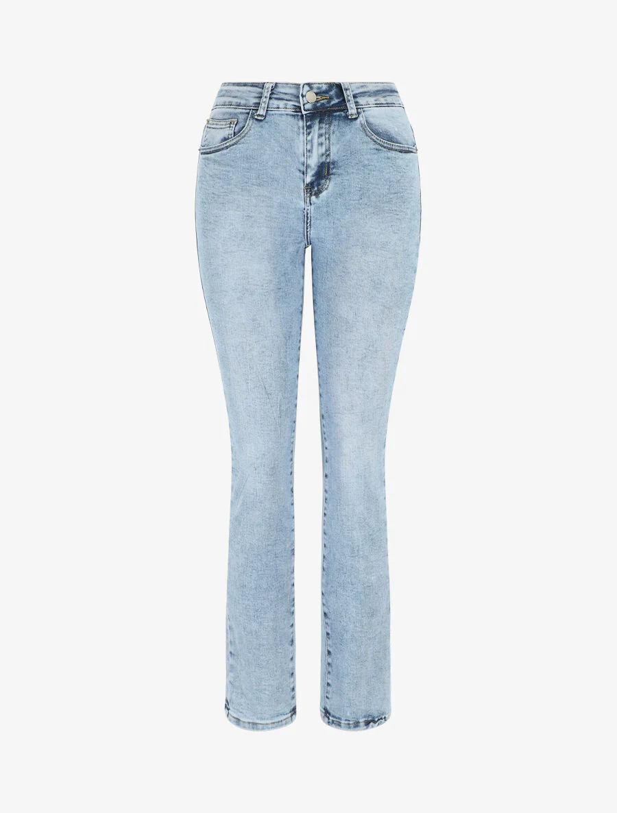 Slim fit-jeans met standaard taille - lichtblauw
