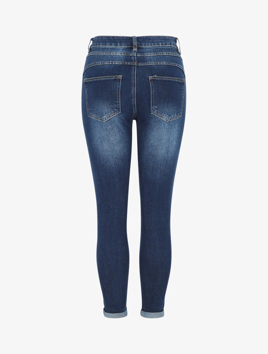 Slim fit jeans stone washed achterkant - blauw - Image 2