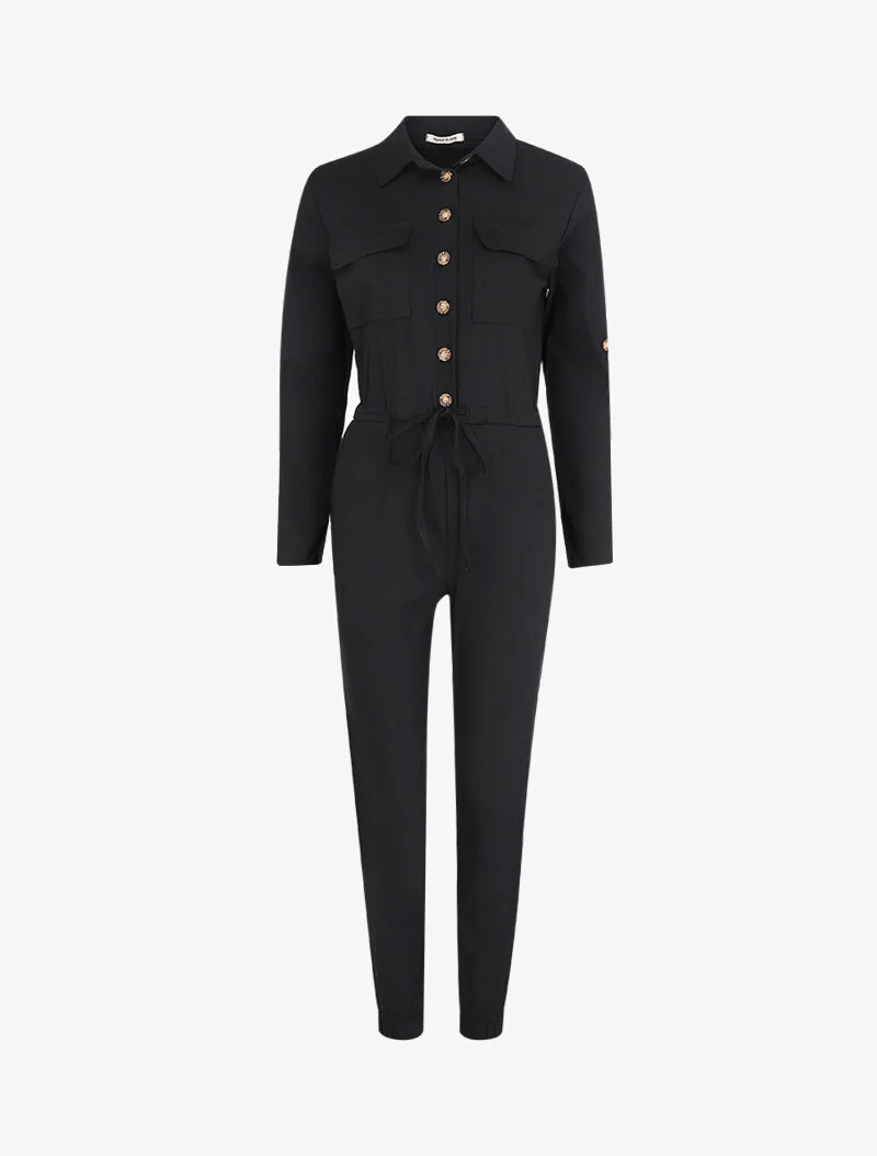 Slim fit combinatie met klepzakken - Zwart