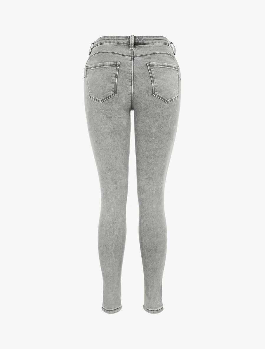 Slim fit push up jeans - Grijs - Image 2