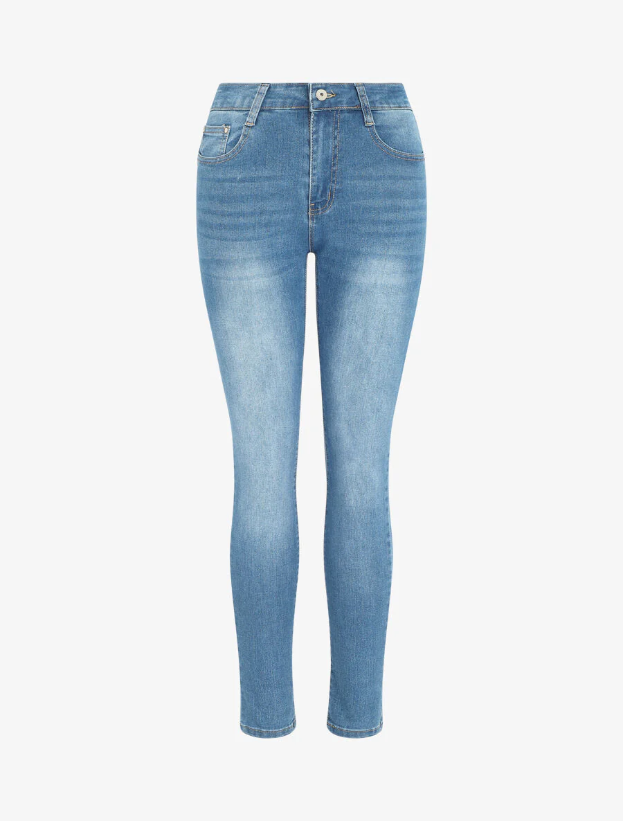 Slim fit push up jeans - blauw