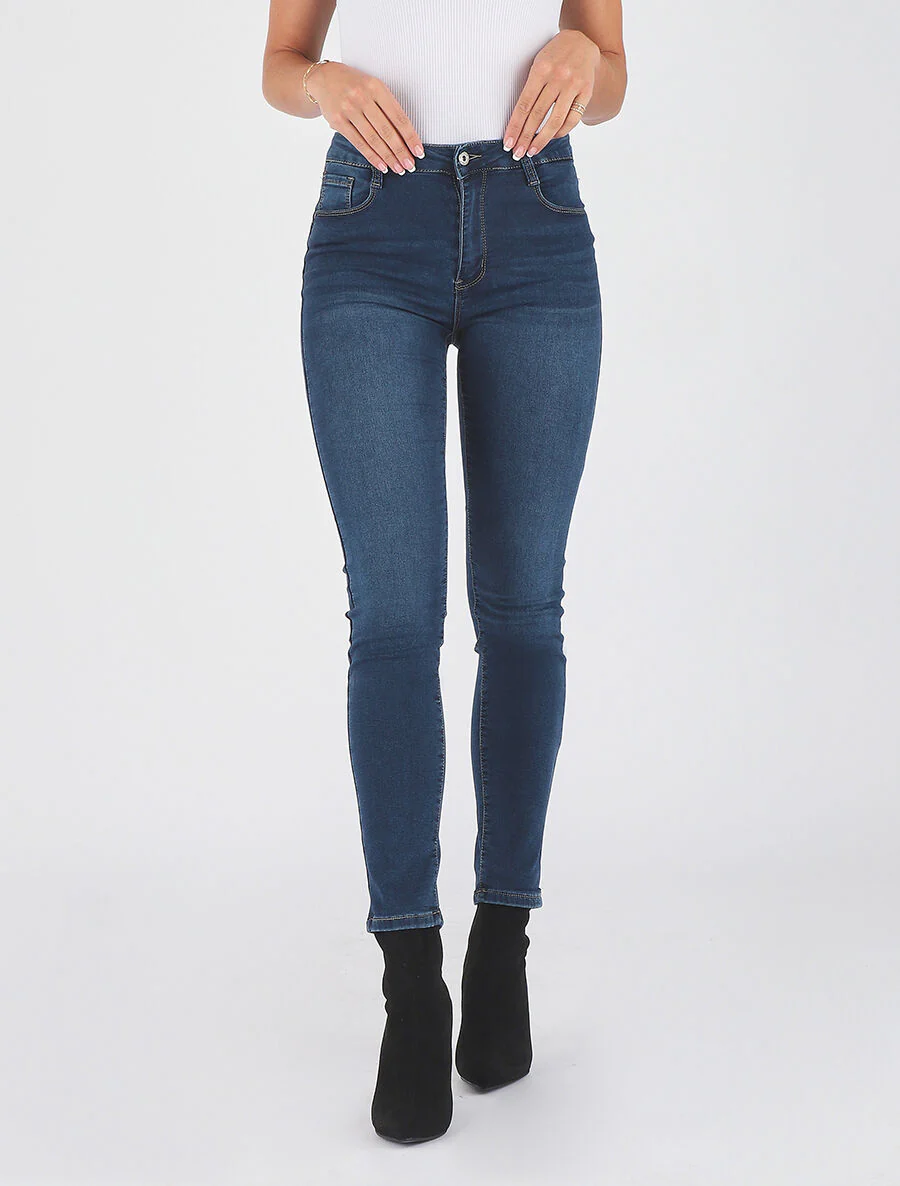 Slim fit push up jeans - Blauw