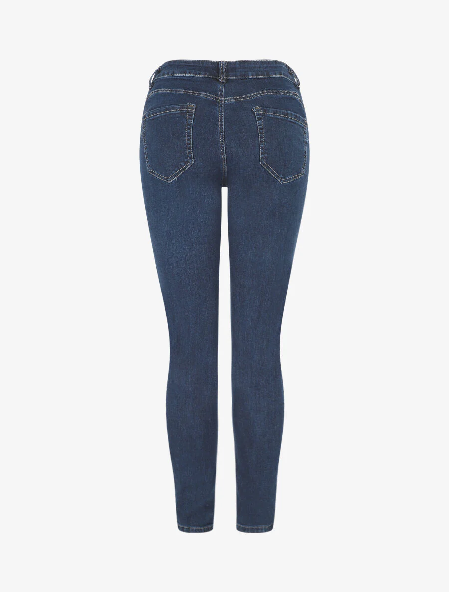 Slim fit push up jeans grote maat - Onbewerkt blauw - Image 2