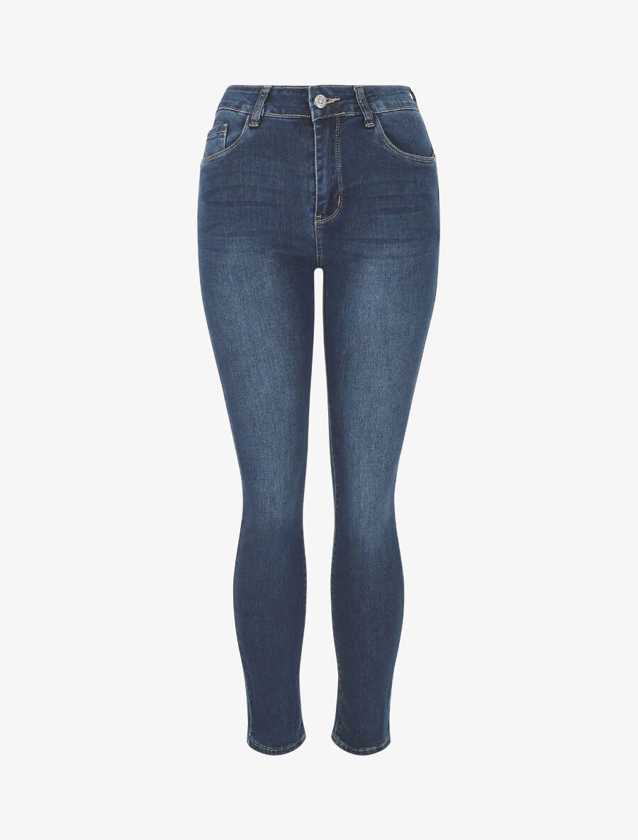Slim fit push-up jeans. standaard taille - blauw