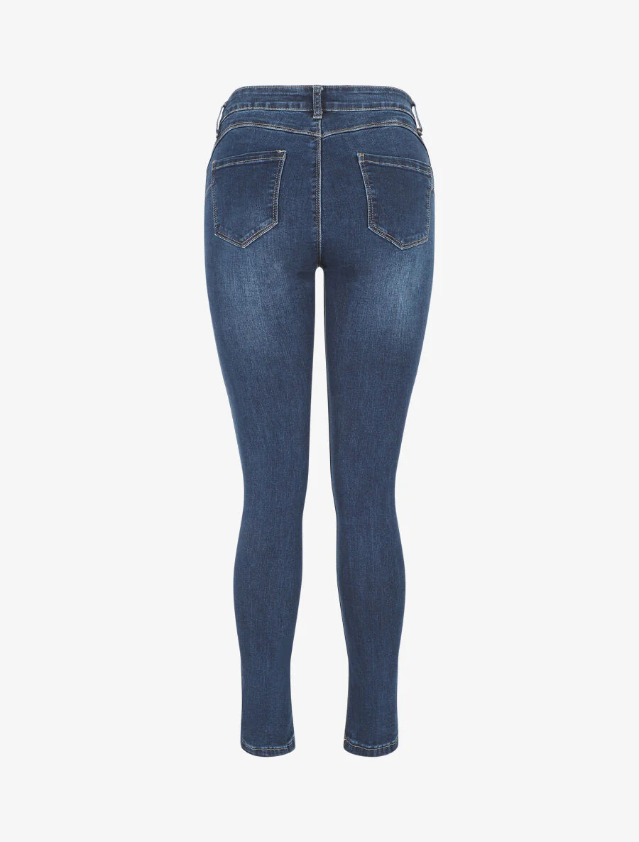 Slim fit push-up jeans. standaard taille - blauw - Image 2