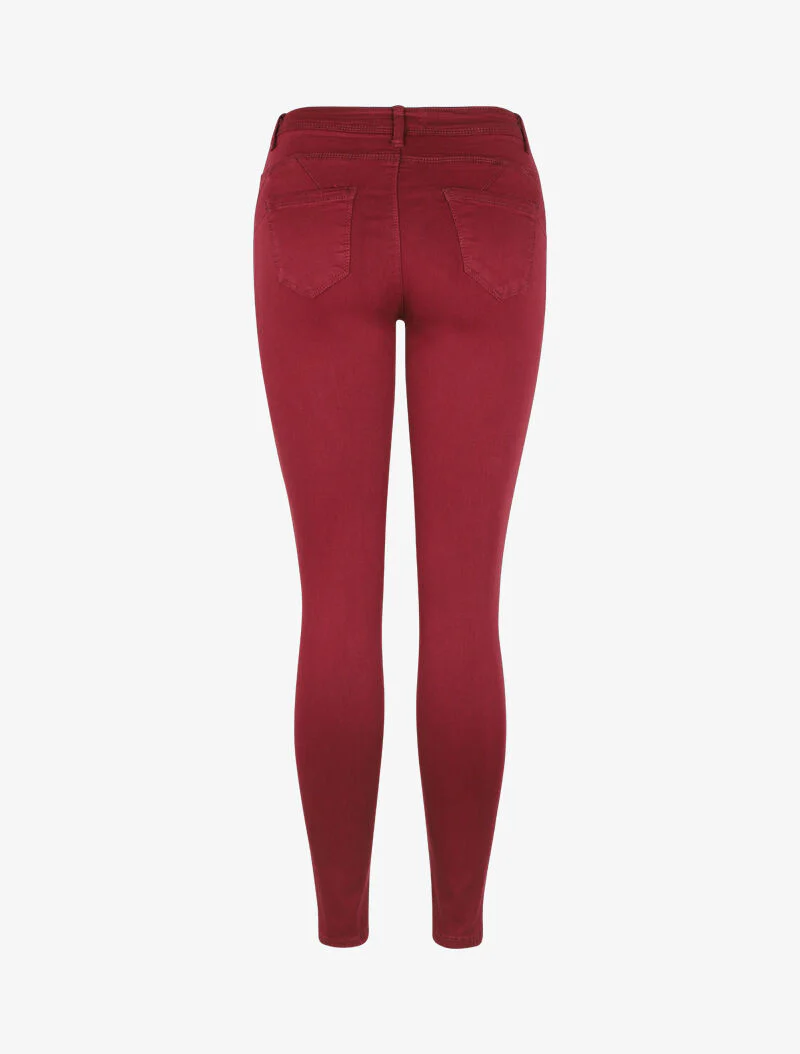 Slim fit stretch jeans - Bordeaux - Image 2