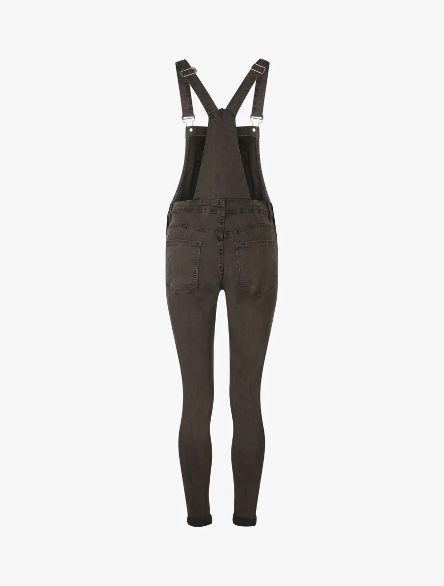 Slim fit tuinbroek van denim - Donkergrijs - Image 2
