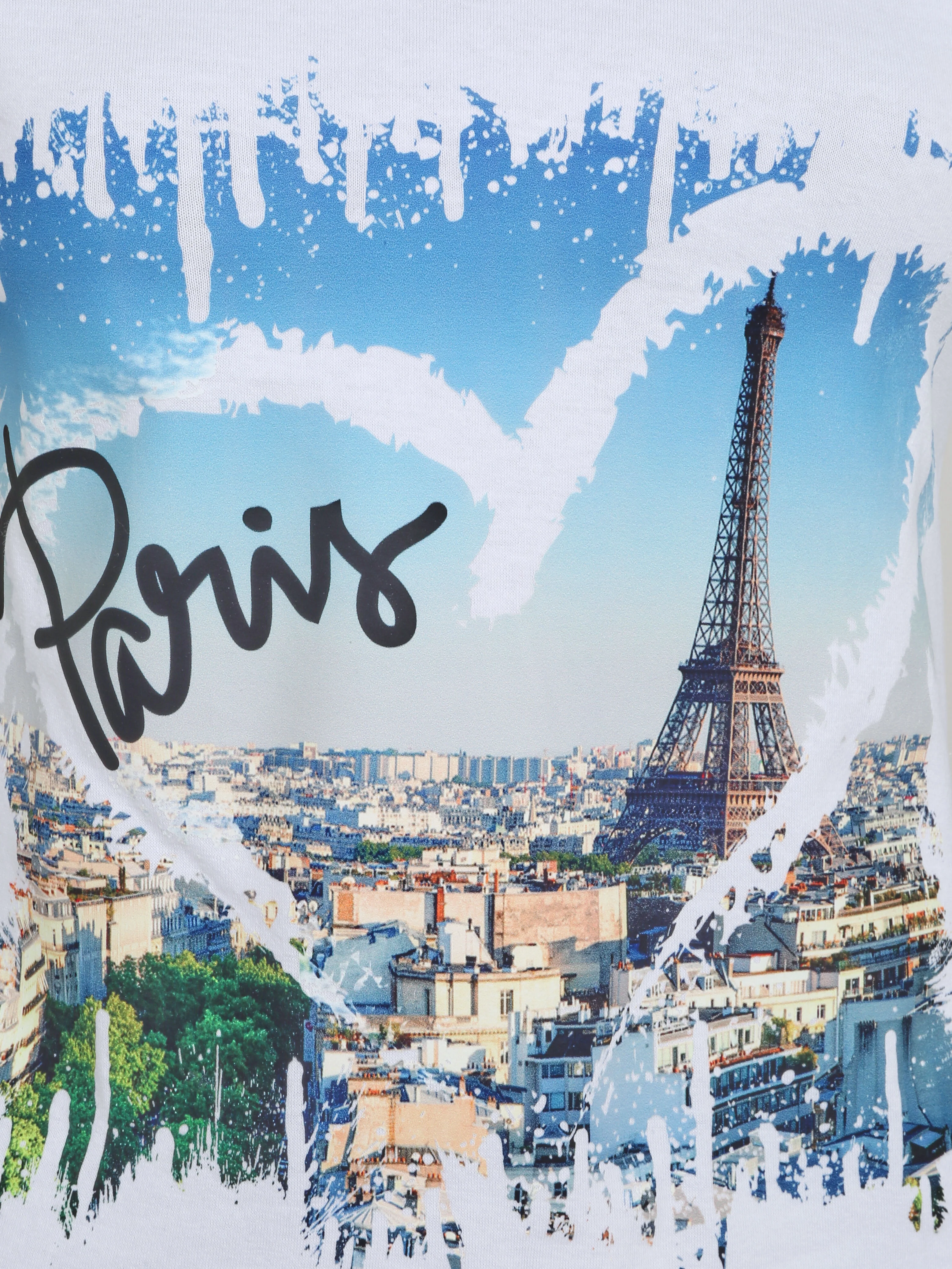 Slim T-shirt met Paris bedrukking - Wit - Image 3