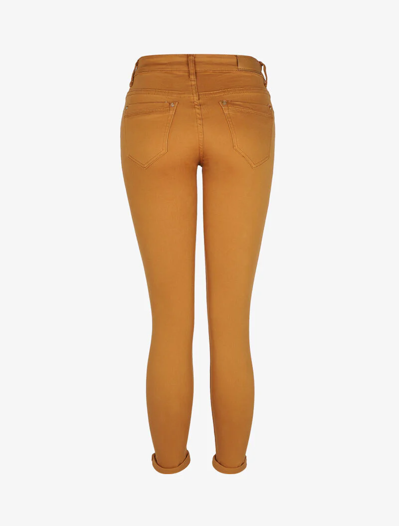 Slimme stretch jeans met hoge taille - Mosterd - Image 2
