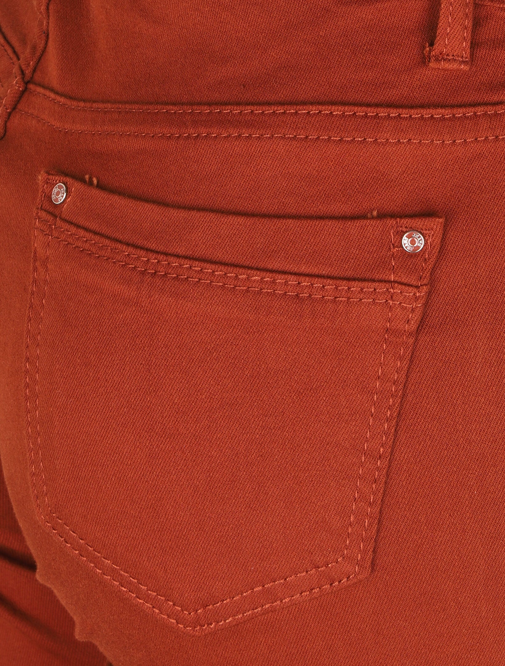 Slimme stretch jeans met hoge taille - Roest - Image 3