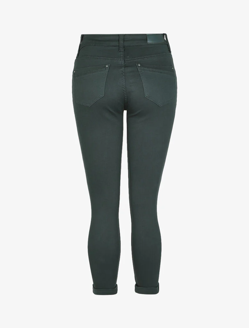 Slimme stretch jeans met hoge taille - Dennengroen - Image 2