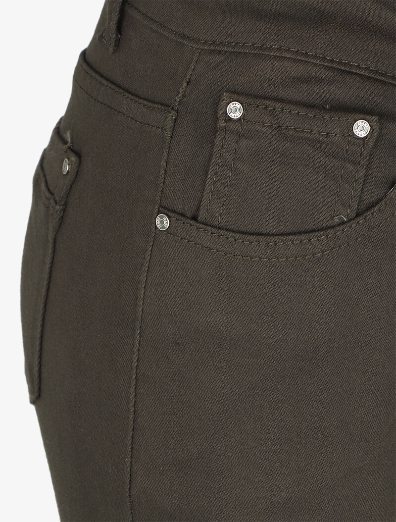 Slimme stretch jeans met hoge taille - Kakigroen - Image 3