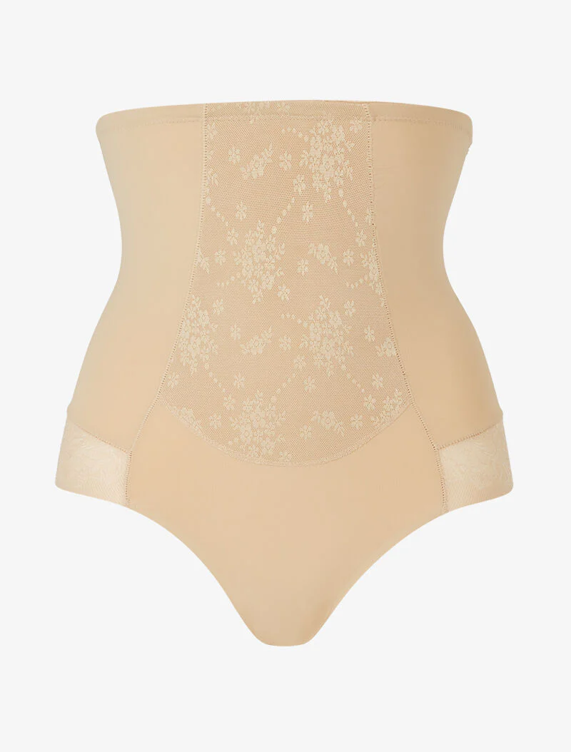 Corrigerende slip met kanten details - beige