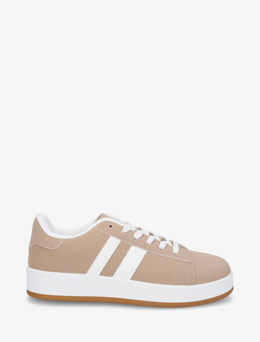 Sneakers in nubucklook met contrasterende banden - Mol
