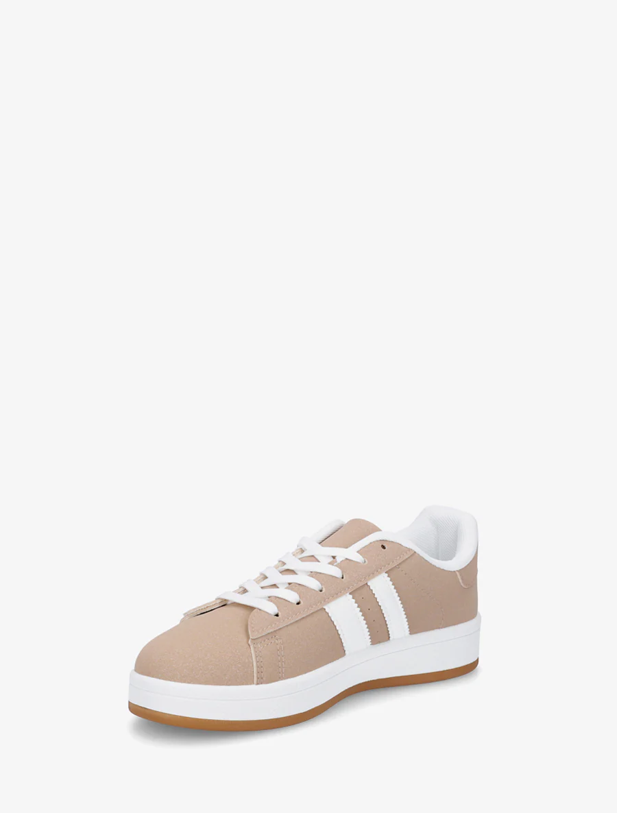 Sneakers in nubucklook met contrasterende banden - Mol - Image 3