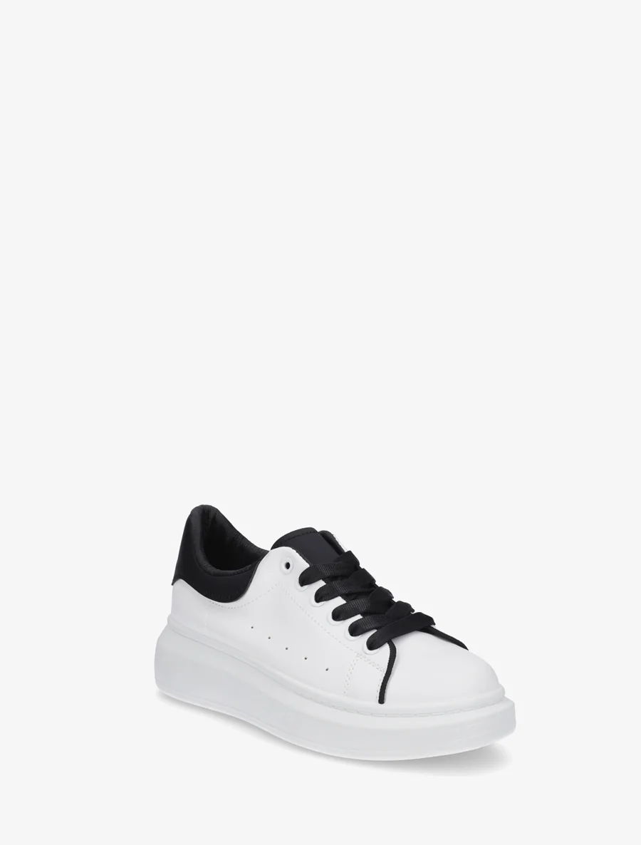 Sneakers in tweekleurig imitatieleer - Zwart - Image 2