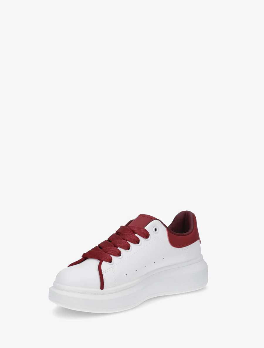 Sneakers in tweekleurig imitatieleer - Bordeaux - Image 3