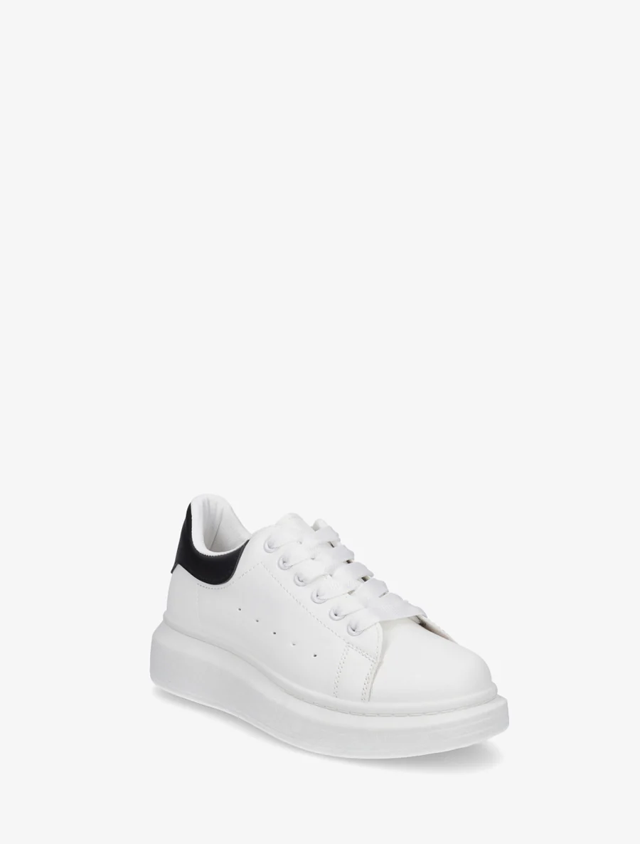 Sneakers met contrasterende hielversteviging - Wit/zwart - Image 2