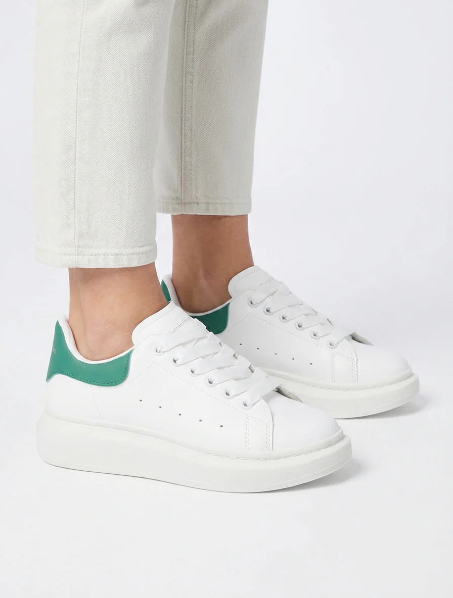 Sneakers met contrasterende hielversteviging - Wit/groen - Image 5