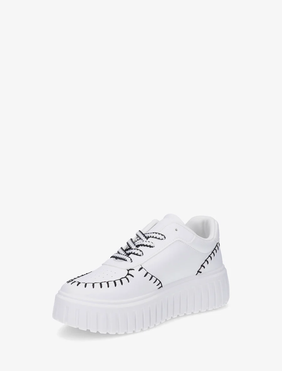 Sneakers met contrasterende stiksels - Wit - Image 3