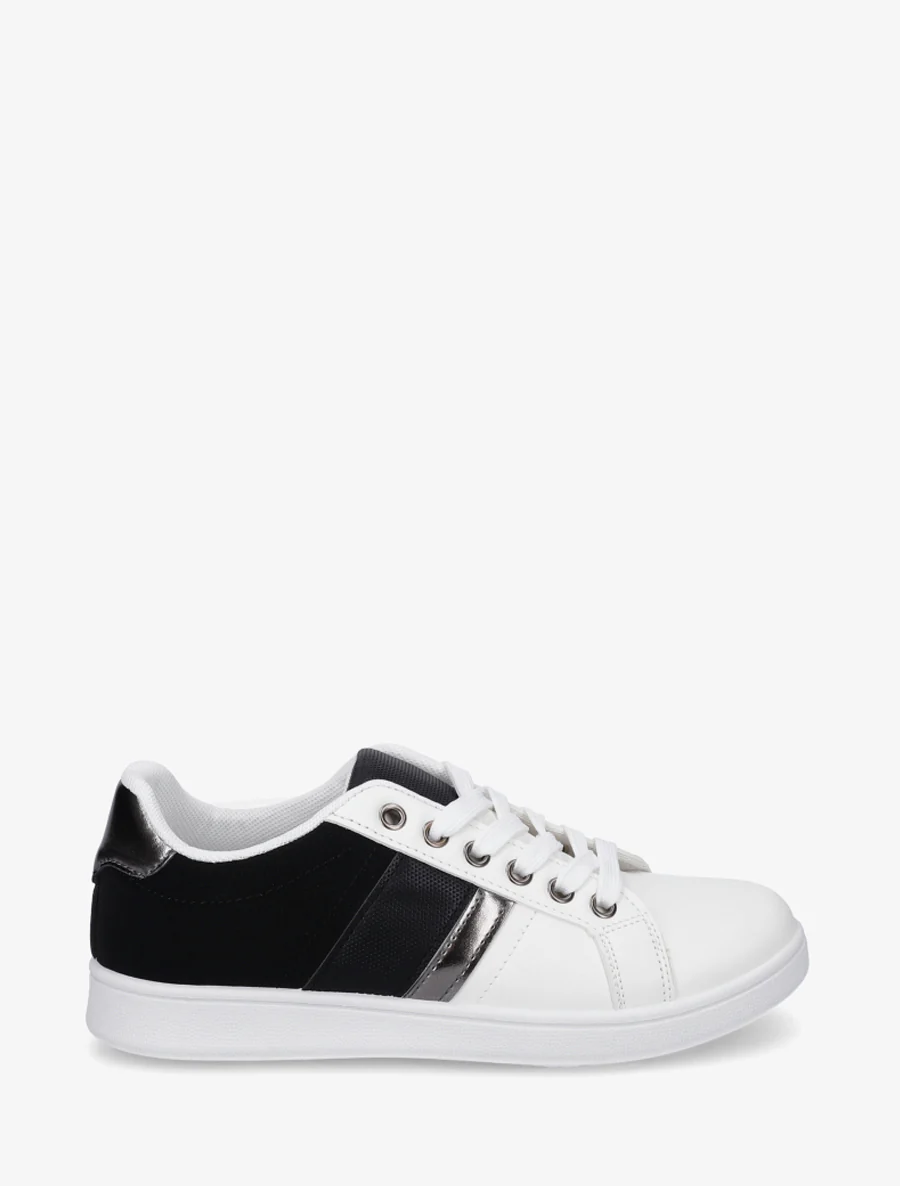 Sneakers met contrasterende strepen - Zwart