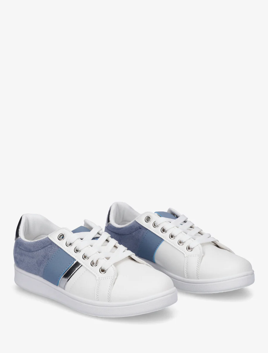 Sneakers met contrasterende strepen - Lichtblauw - Image 4