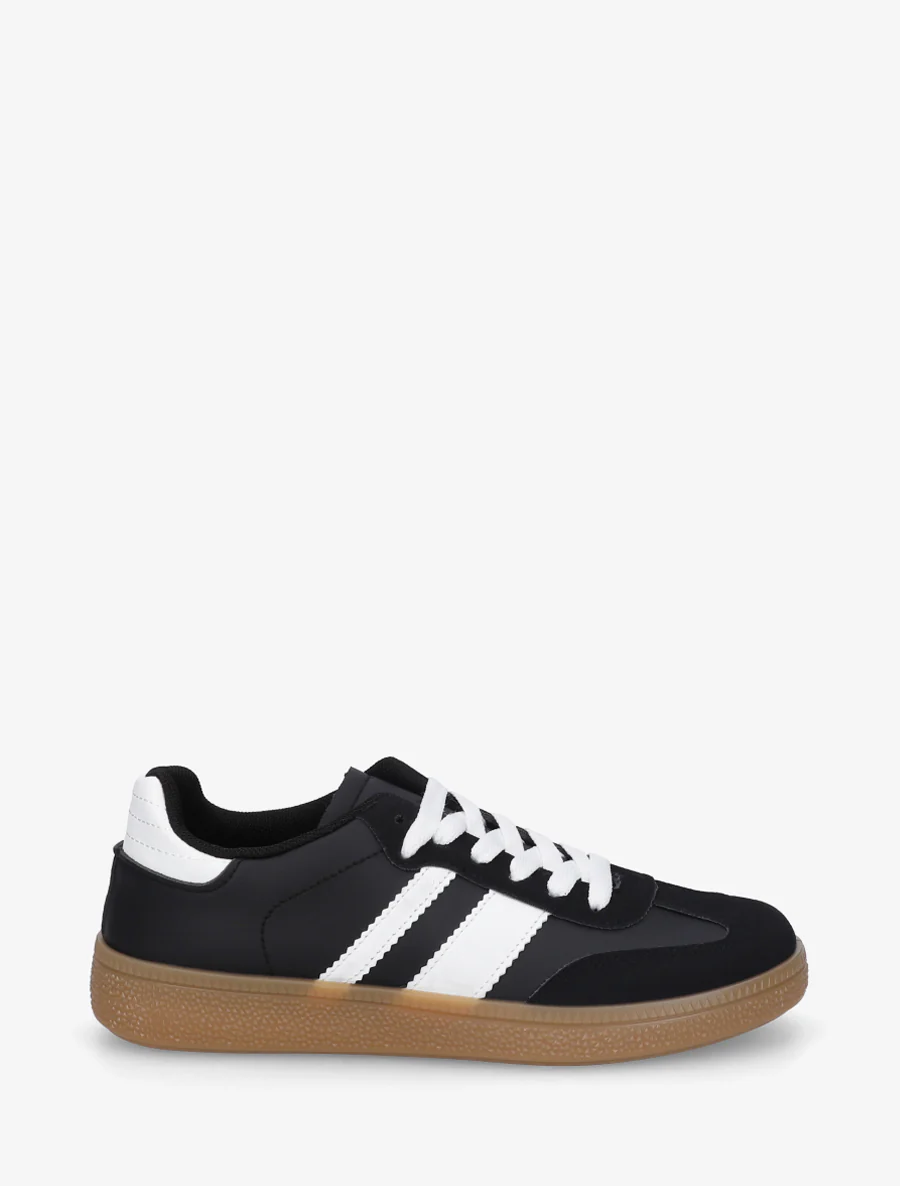 Sneakers met contrasterende strepen - Zwart
