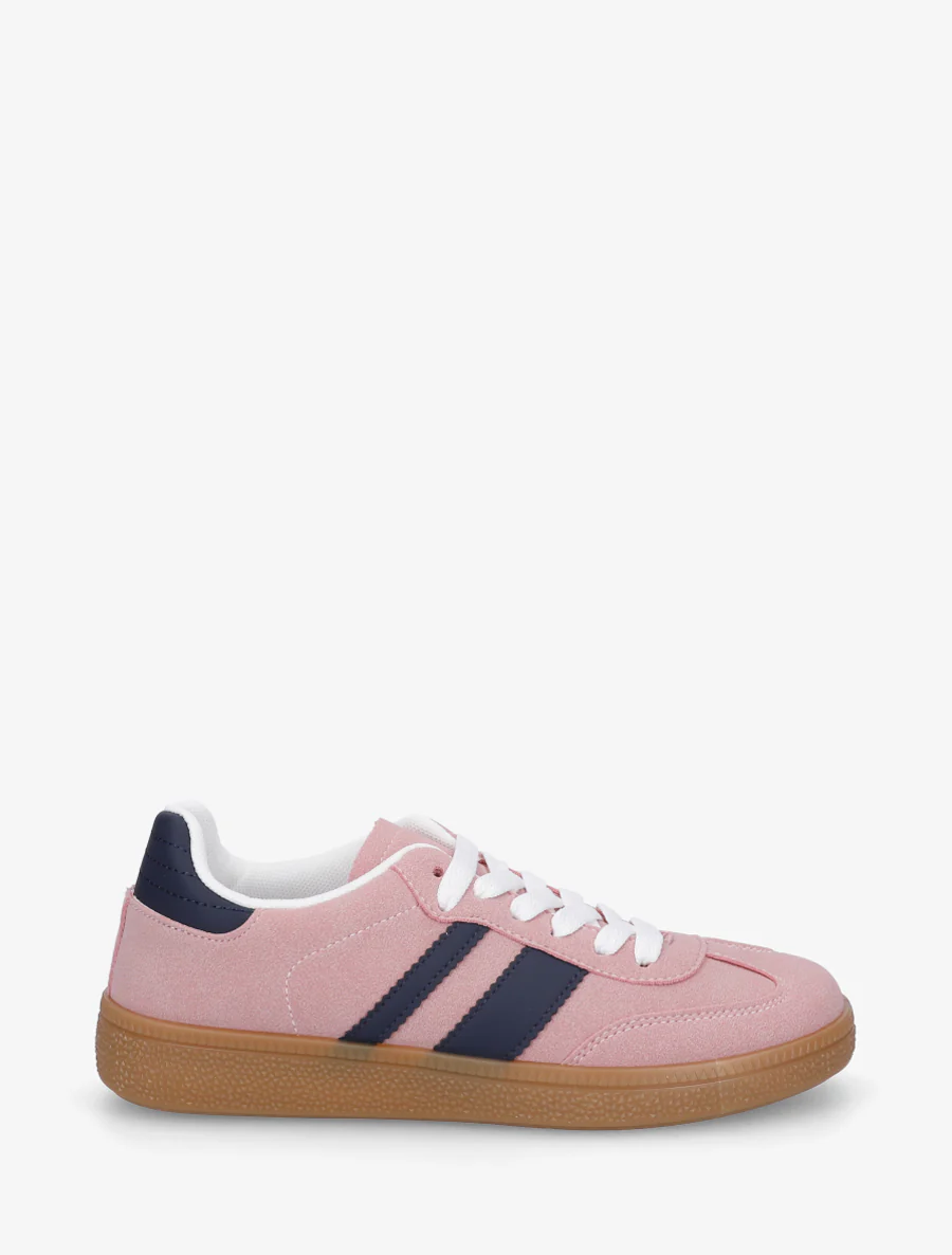 Sneakers met contrasterende strepen - Roos